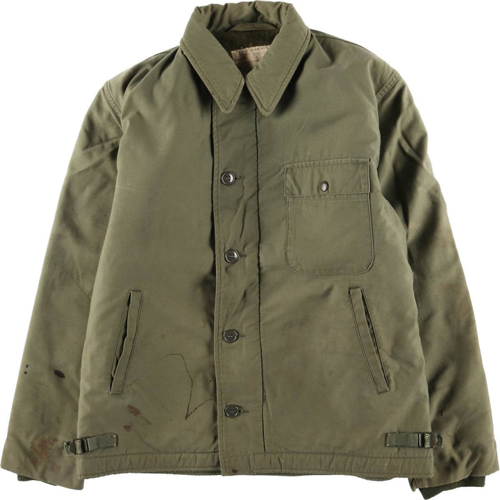 Special discounted price due to minor imperfections: 1970'S US military A-2 deck jacket, made in USA, men's size M equivalent, vintage. unclear Khaki type Vintage Second Hand