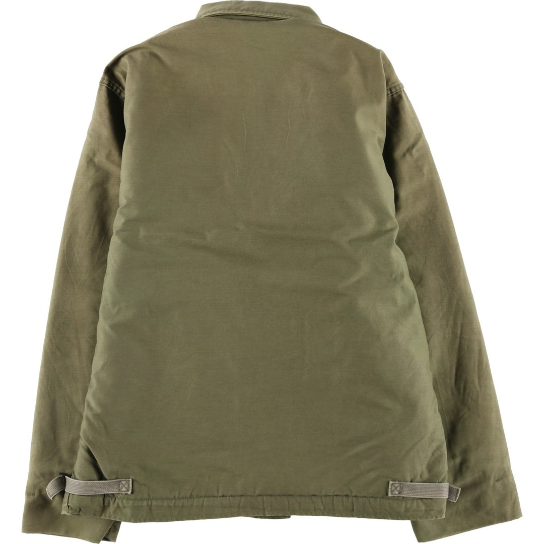 1980'S US Military A-2 Military Deck Jacket, Made in USA, MEDIUM (38-40), Men's M equivalent, Vintage Nylon Khaki type Vintage Second Hand