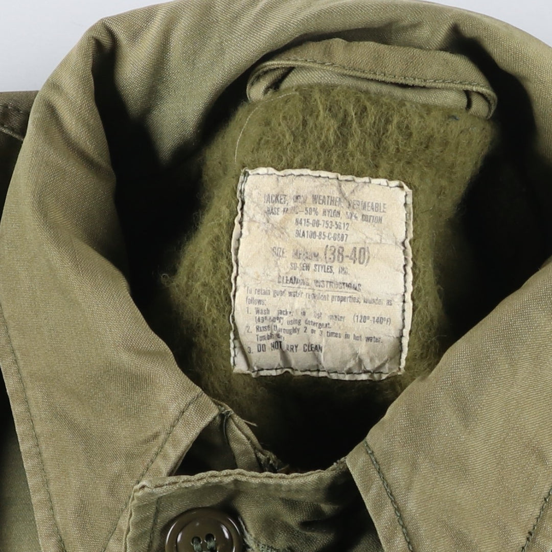 1980'S US Military A-2 Military Deck Jacket, Made in USA, MEDIUM (38-40), Men's M equivalent, Vintage Nylon Khaki type Vintage Second Hand