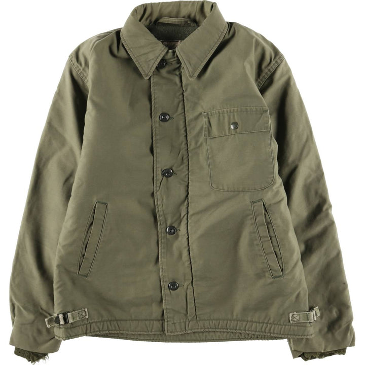 Special discounted price due to minor imperfections: 1970'S US military A-2 deck jacket, made in USA, MEDIUM (equivalent to men's M), vintage. unclear Khaki type sage green Vintage Second Hand