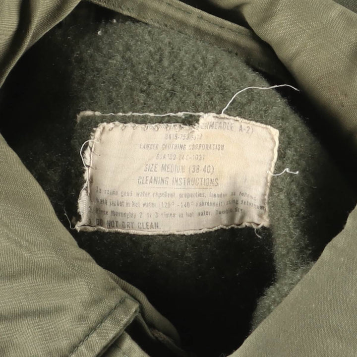 Special discounted price due to minor imperfections: 1970'S US military A-2 deck jacket, made in USA, MEDIUM (equivalent to men's M), vintage. unclear Khaki type sage green Vintage Second Hand