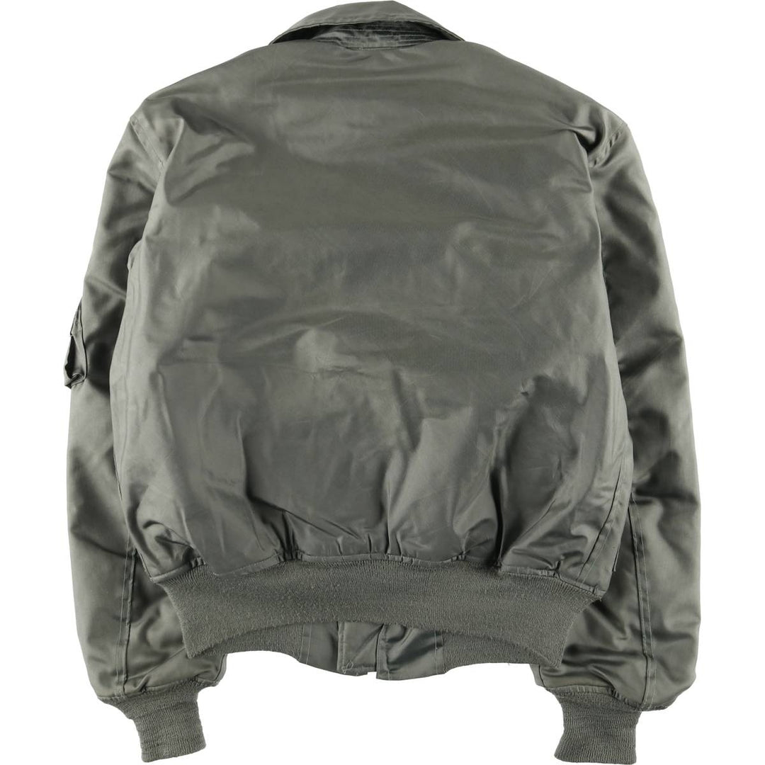 1980'S US Military Issue CWU-45P Military Flight Jacket, Made in USA, Medium (Men's M equivalent) Aromatic polyamide Khaki type sage green Vintage Second Hand