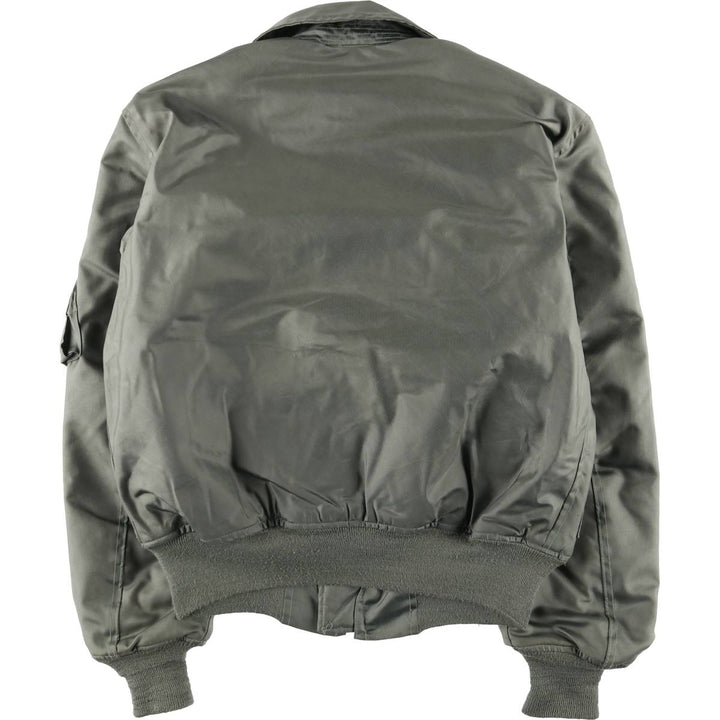1980'S US Military Issue CWU-45P Military Flight Jacket, Made in USA, Medium (Men's M equivalent) Aromatic polyamide Khaki type sage green Vintage Second Hand