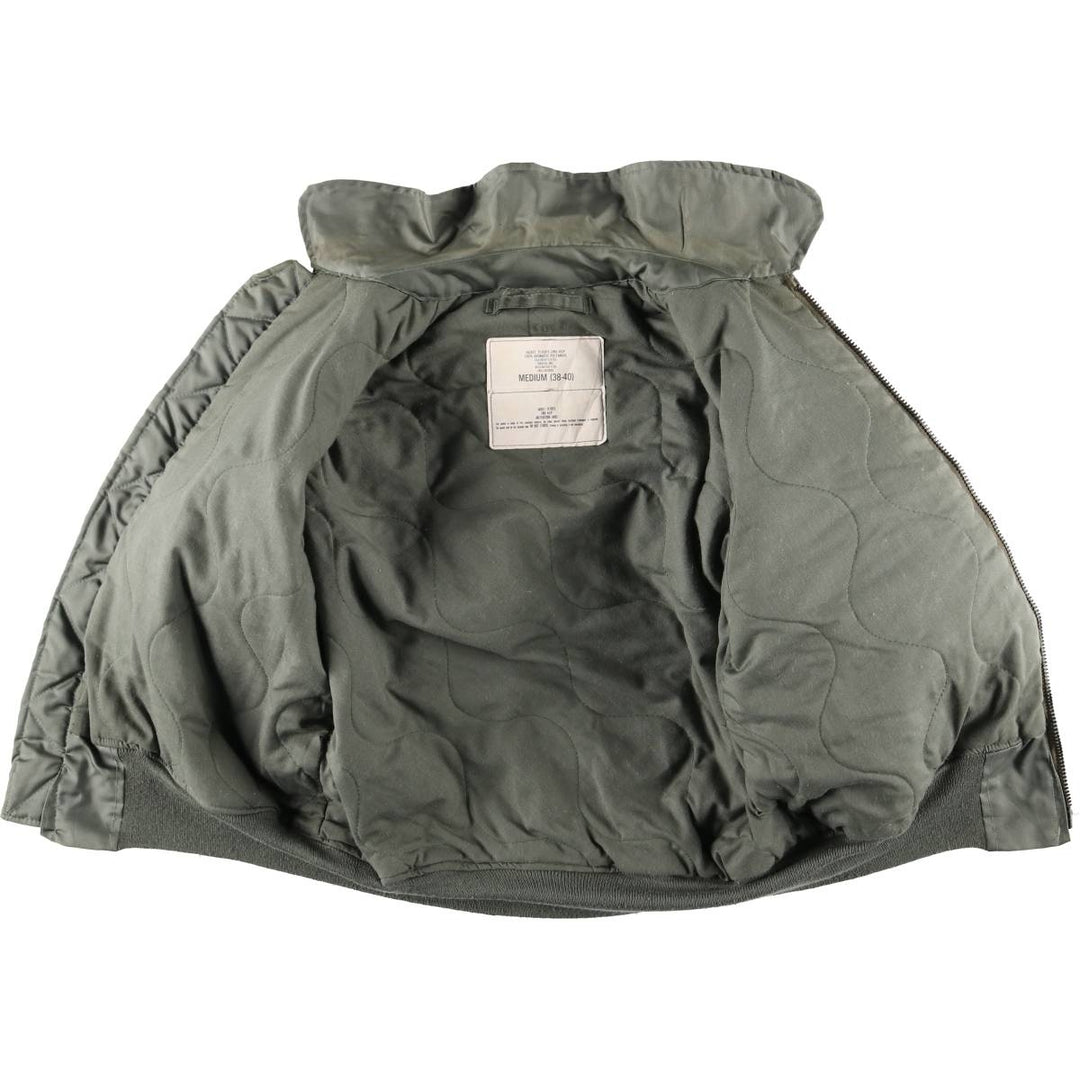 1980'S US Military Issue CWU-45P Military Flight Jacket, Made in USA, Medium (Men's M equivalent) Aromatic polyamide Khaki type sage green Vintage Second Hand