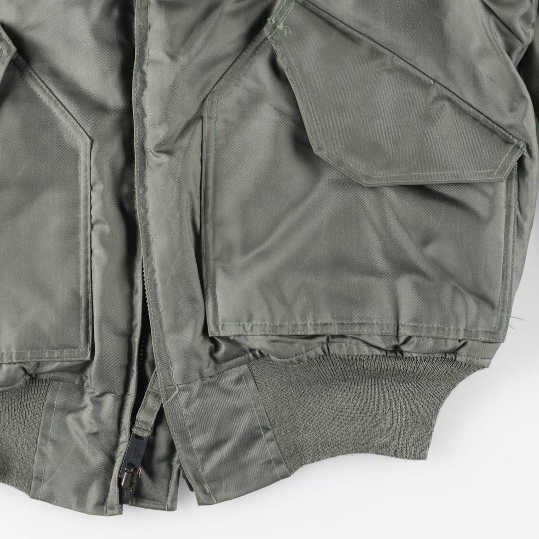 1980'S US Military Issue CWU-45P Military Flight Jacket, Made in USA, Medium (Men's M equivalent) Aromatic polyamide Khaki type sage green Vintage Second Hand
