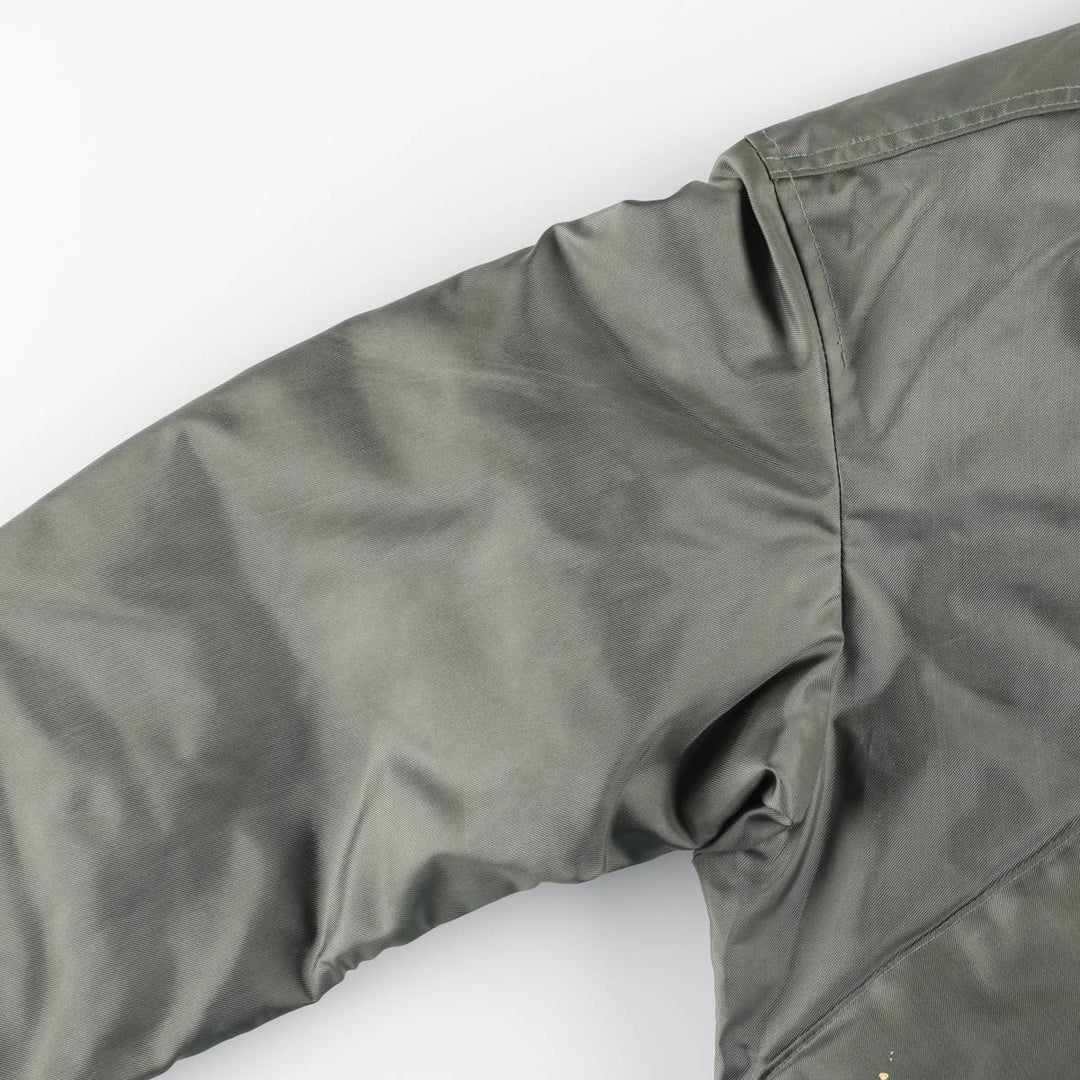 1980'S US Military Issue CWU-45P Military Flight Jacket, Made in USA, Medium (Men's M equivalent) Aromatic polyamide Khaki type sage green Vintage Second Hand