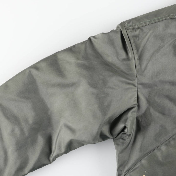 1980'S US Military Issue CWU-45P Military Flight Jacket, Made in USA, Medium (Men's M equivalent) Aromatic polyamide Khaki type sage green Vintage Second Hand