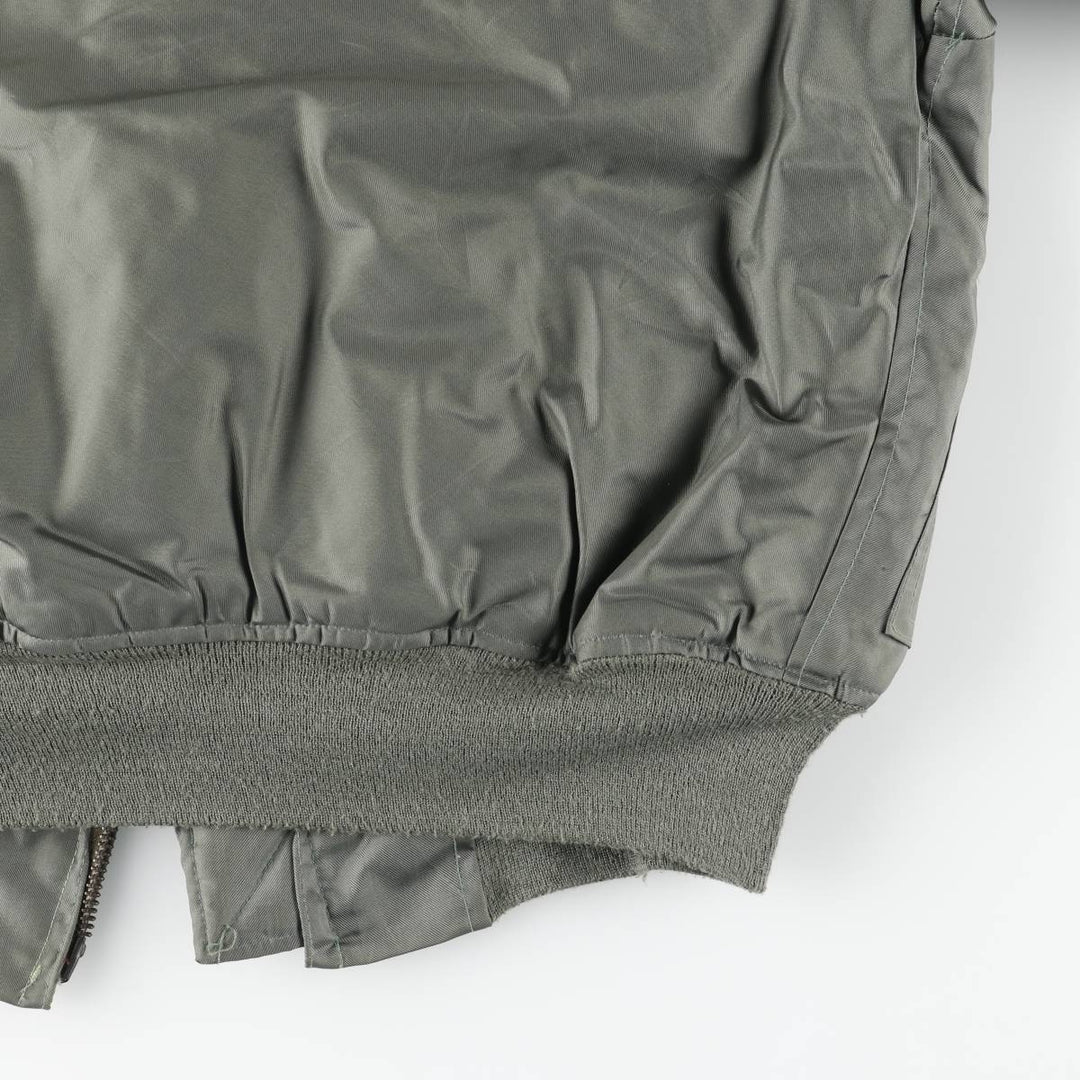 1980'S US Military Issue CWU-45P Military Flight Jacket, Made in USA, Medium (Men's M equivalent) Aromatic polyamide Khaki type sage green Vintage Second Hand