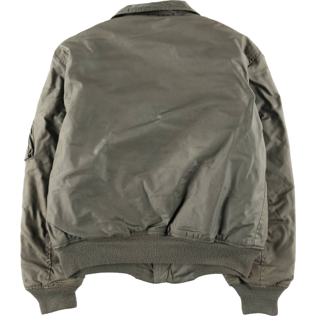 1990'S US Military Issue CWU-45P Military Flight Jacket, Made in USA, Men's Size L (approx.) Aromatic polyamide Khaki type sage green Vintage Second Hand