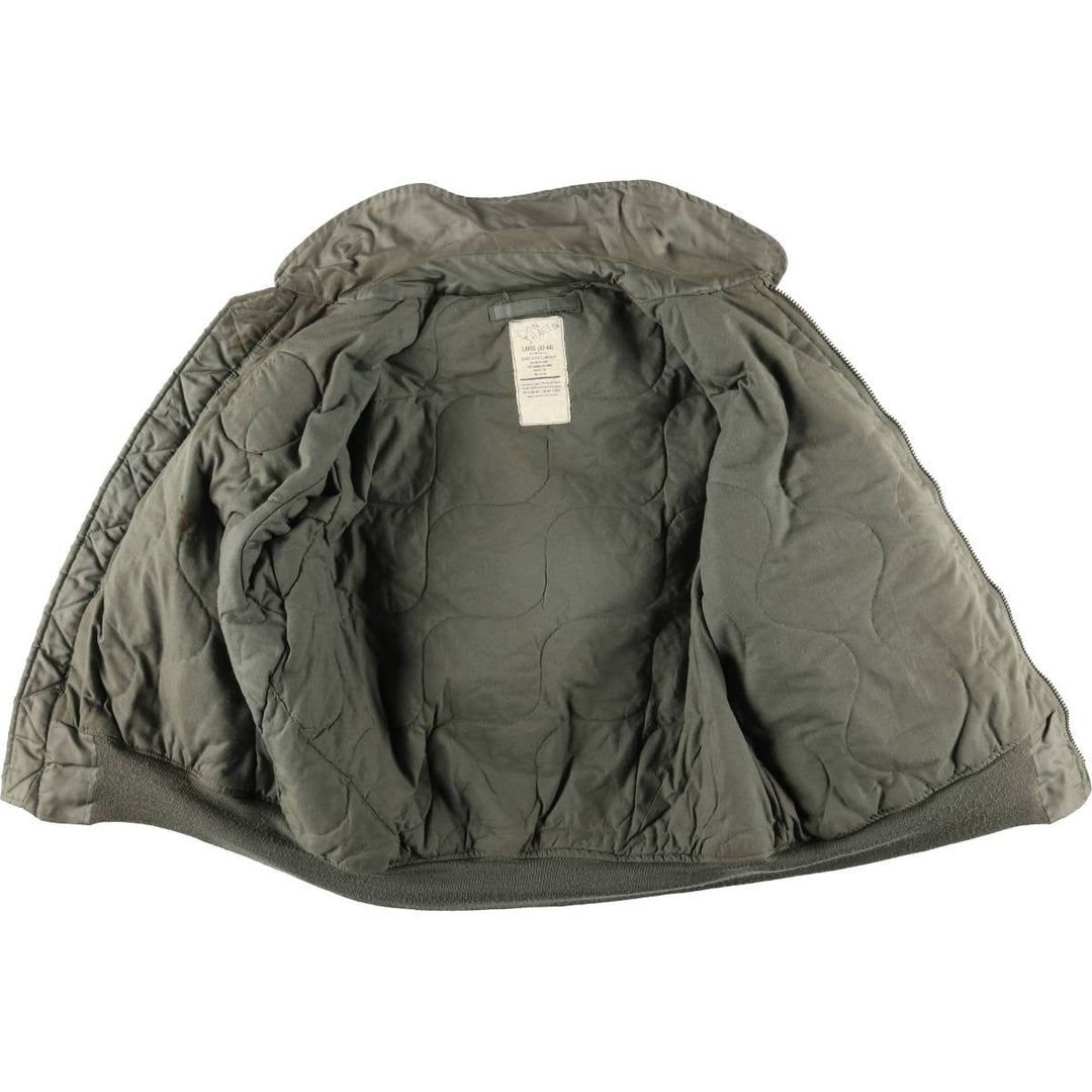 1990'S US Military Issue CWU-45P Military Flight Jacket, Made in USA, Men's Size L (approx.) Aromatic polyamide Khaki type sage green Vintage Second Hand