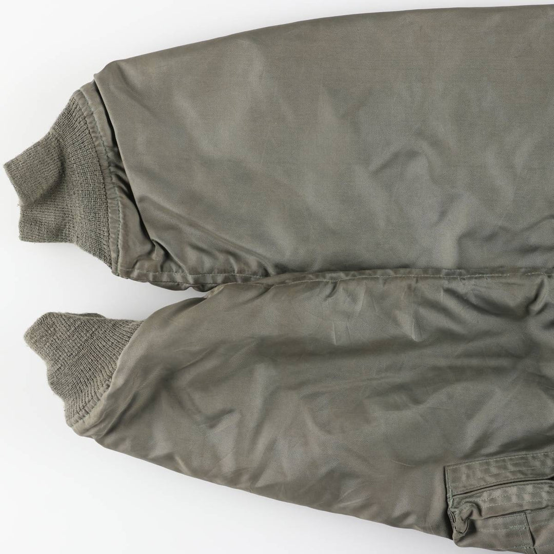 1990'S US Military Issue CWU-45P Military Flight Jacket, Made in USA, Men's Size L (approx.) Aromatic polyamide Khaki type sage green Vintage Second Hand