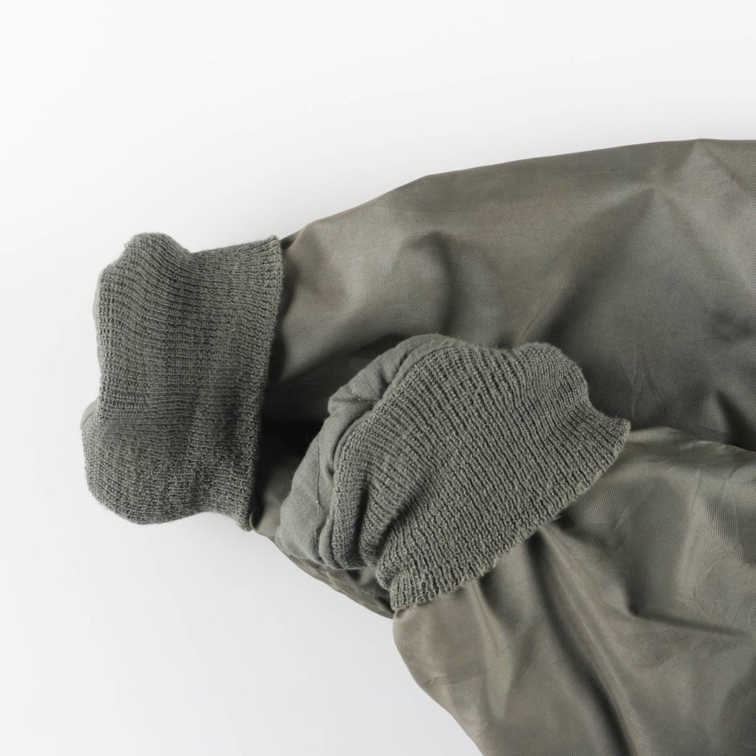 1990'S US Military Issue CWU-45P Military Flight Jacket, Made in USA, Men's Size L (approx.) Aromatic polyamide Khaki type sage green Vintage Second Hand