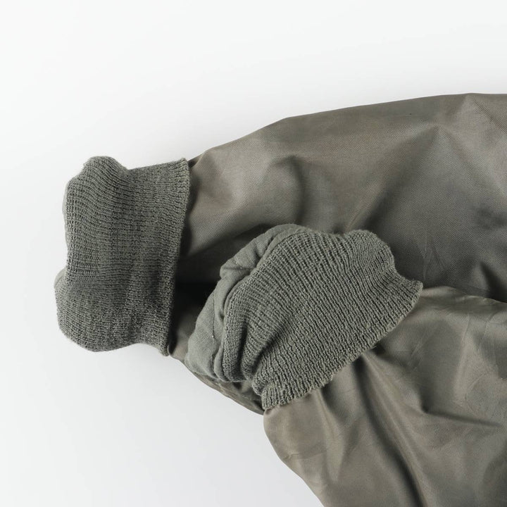 1990'S US Military Issue CWU-45P Military Flight Jacket, Made in USA, Men's Size L (approx.) Aromatic polyamide Khaki type sage green Vintage Second Hand