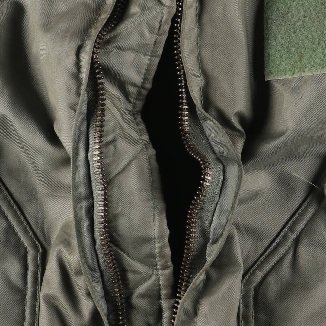 1990'S US Military Issue CWU-45P Military Flight Jacket, Made in USA, Men's Size L (approx.) Aromatic polyamide Khaki type sage green Vintage Second Hand