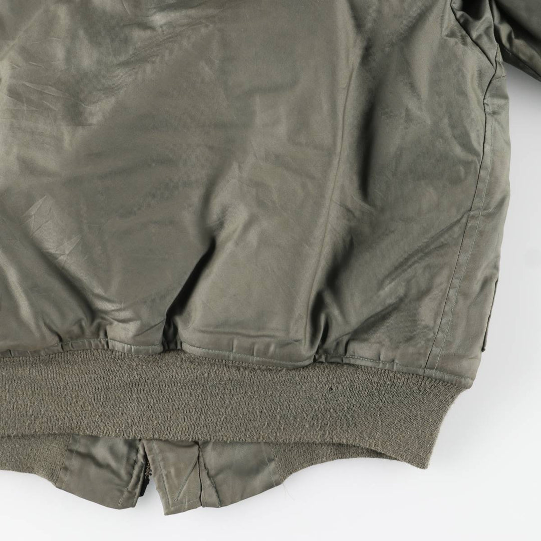 1990'S US Military Issue CWU-45P Military Flight Jacket, Made in USA, Men's Size L (approx.) Aromatic polyamide Khaki type sage green Vintage Second Hand