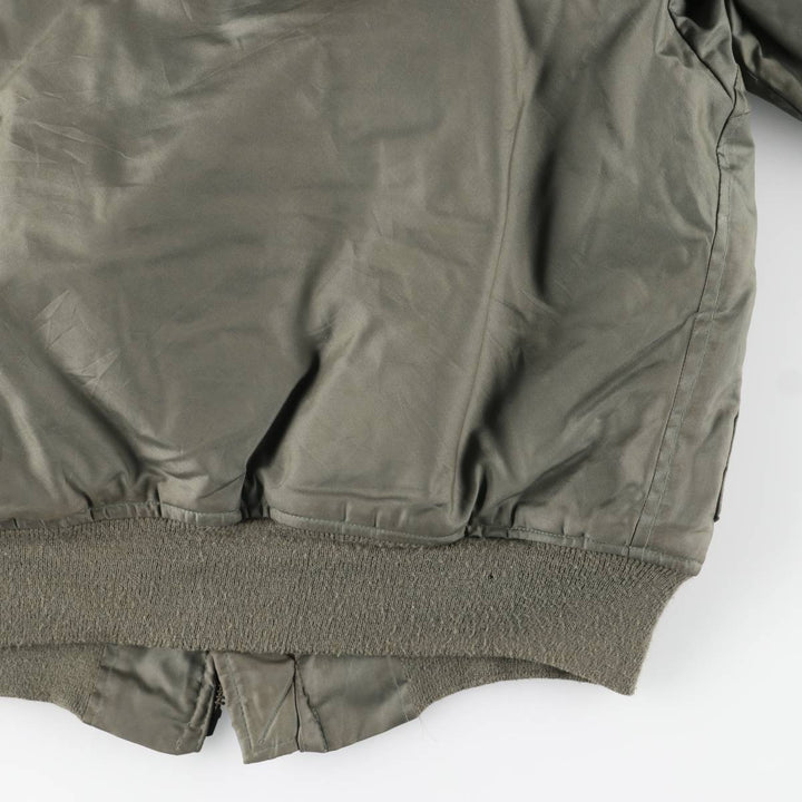 1990'S US Military Issue CWU-45P Military Flight Jacket, Made in USA, Men's Size L (approx.) Aromatic polyamide Khaki type sage green Vintage Second Hand