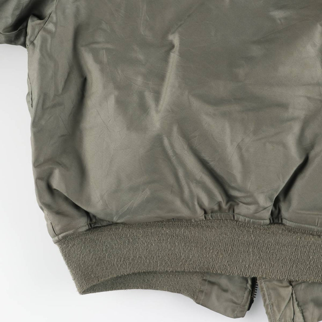 1990'S US Military Issue CWU-45P Military Flight Jacket, Made in USA, Men's Size L (approx.) Aromatic polyamide Khaki type sage green Vintage Second Hand