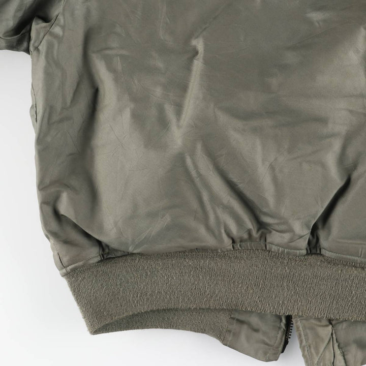 1990'S US Military Issue CWU-45P Military Flight Jacket, Made in USA, Men's Size L (approx.) Aromatic polyamide Khaki type sage green Vintage Second Hand