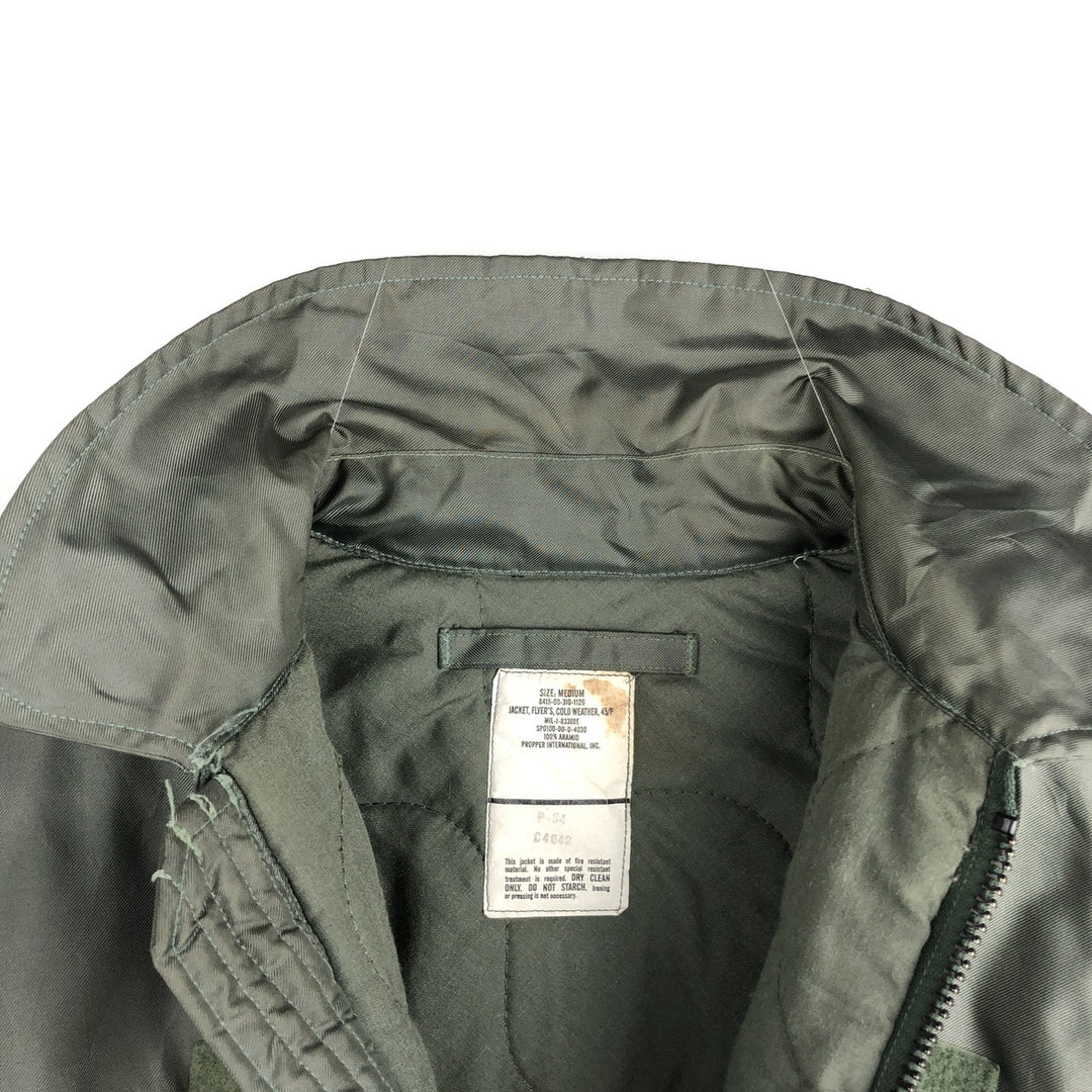 Authentic 2000'S US military padded flight jacket, made in the USA, medium, men's size M Aramid Silver type Vintage Second Hand