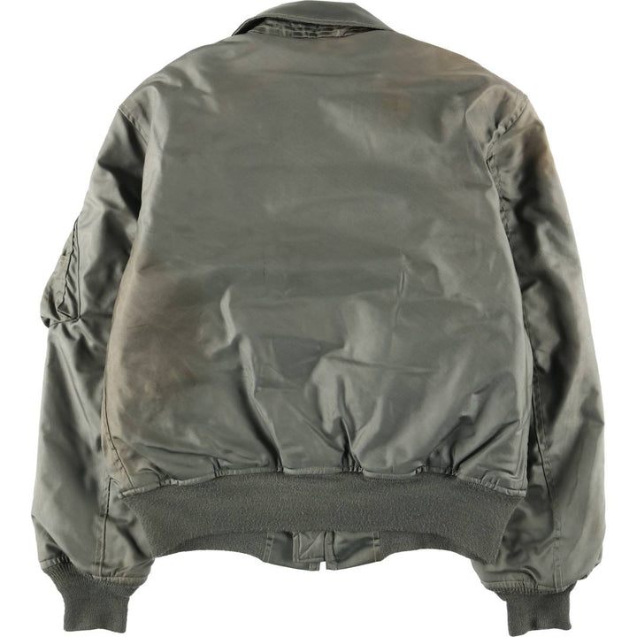 1980'S US Military Issue, Padded CWU 45 Jacket with Badge Aromatic polyamide Khaki type sage green Vintage Second Hand