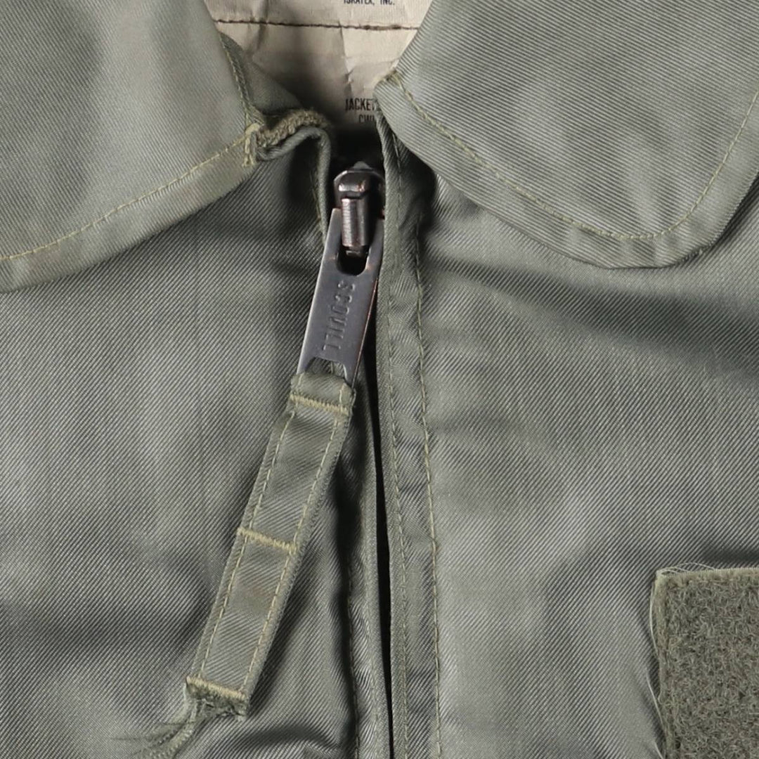 1980'S US Military Issue, Padded CWU 45 Jacket with Badge Aromatic polyamide Khaki type sage green Vintage Second Hand