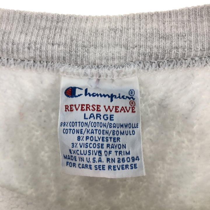 90'S Champion Reverse Weave Embroidered Tag Logo Sweatshirt Trainer Made in USA Vintage cotton gray type Vintage Second Hand