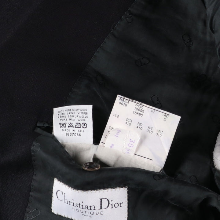 Christian Dior BOUTIQUE wool tailored jacket, made in Italy, men's size L equivalent. wool black type Vintage Second Hand
