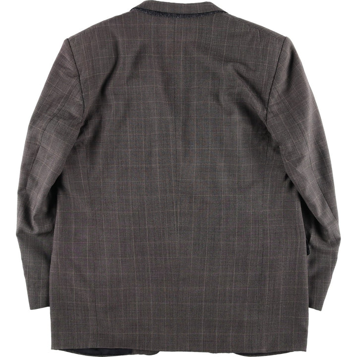 Christian Dior BOUTIQUE Check Pattern Wool Tailored Jacket, Made in Italy, Men's Size L (approx.) wool Charcoal Vintage Second Hand