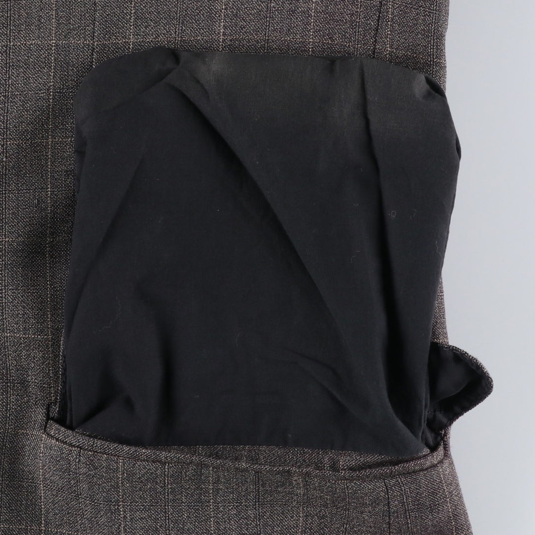 Christian Dior BOUTIQUE Check Pattern Wool Tailored Jacket, Made in Italy, Men's Size L (approx.) wool Charcoal Vintage Second Hand