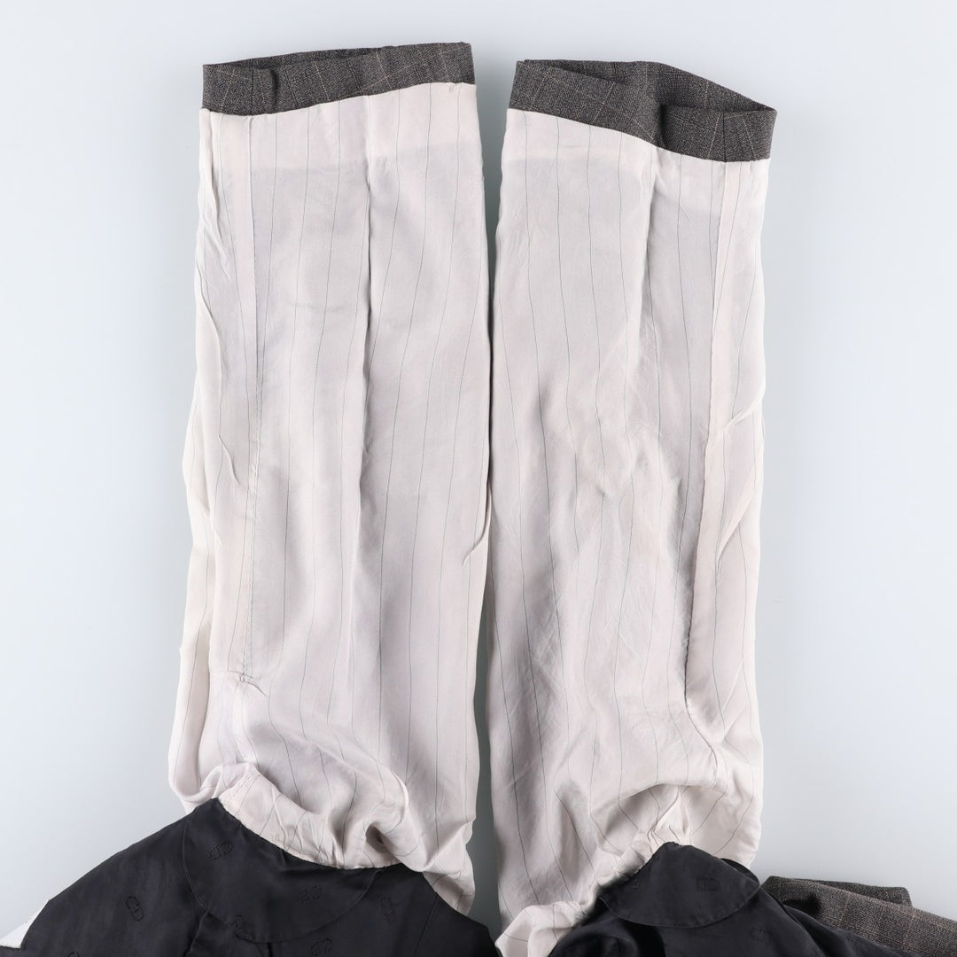 Christian Dior BOUTIQUE Check Pattern Wool Tailored Jacket, Made in Italy, Men's Size L (approx.) wool Charcoal Vintage Second Hand