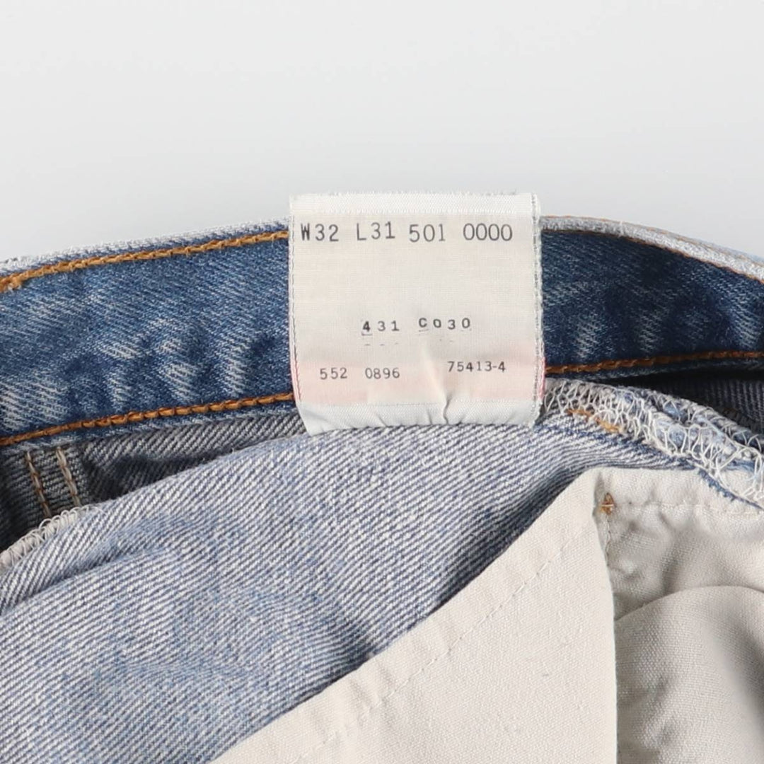 90'S Levi's 501-0000 Straight Denim Pants Made in USA Men's W29 Vintage cotton blue type Vintage Second Hand