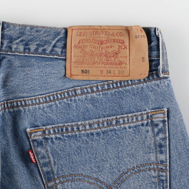 90'S Levi's 501-0193 Straight Denim Pants Made in USA Men's W33 Vintage cotton blue type Vintage Second Hand