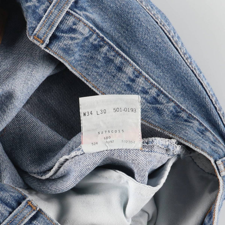 90'S Levi's 501-0193 Straight Denim Pants Made in USA Men's W33 Vintage cotton blue type Vintage Second Hand