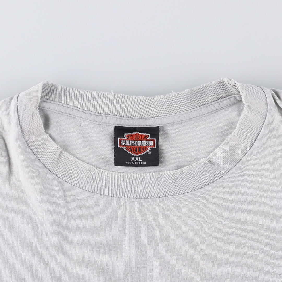 Harley-Davidson Motorcycle Bike T-shirt Made in USA Men's XXL cotton Blue type light blue Vintage Second Hand