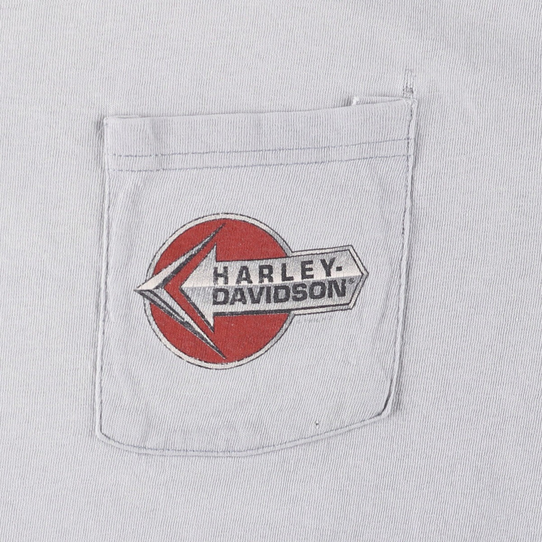 Harley-Davidson Motorcycle Bike T-shirt Made in USA Men's XXL cotton Blue type light blue Vintage Second Hand