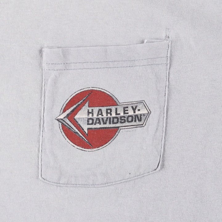 Harley-Davidson Motorcycle Bike T-shirt Made in USA Men's XXL cotton Blue type light blue Vintage Second Hand