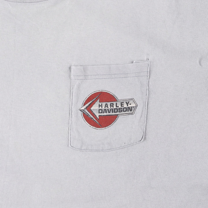 Harley-Davidson Motorcycle Bike T-shirt Made in USA Men's XXL cotton Blue type light blue Vintage Second Hand