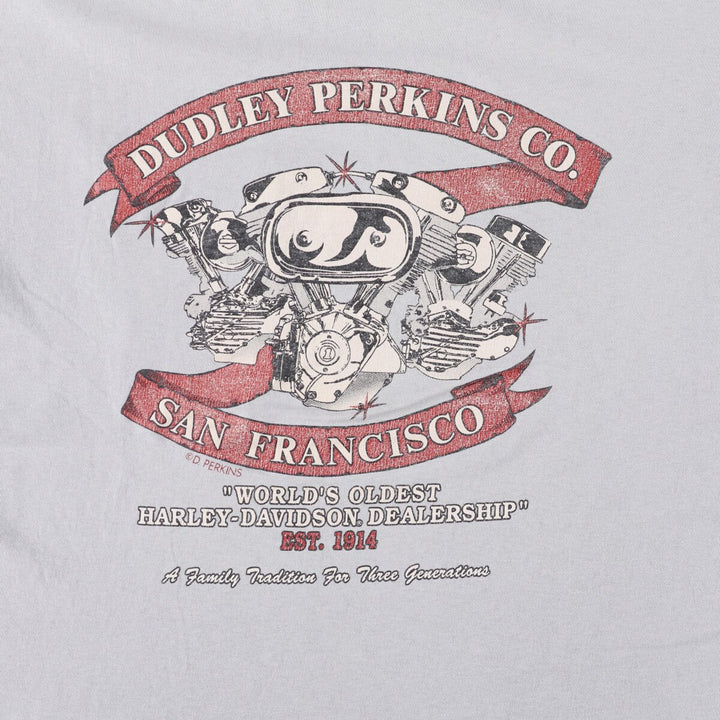 Harley-Davidson Motorcycle Bike T-shirt Made in USA Men's XXL cotton Blue type light blue Vintage Second Hand