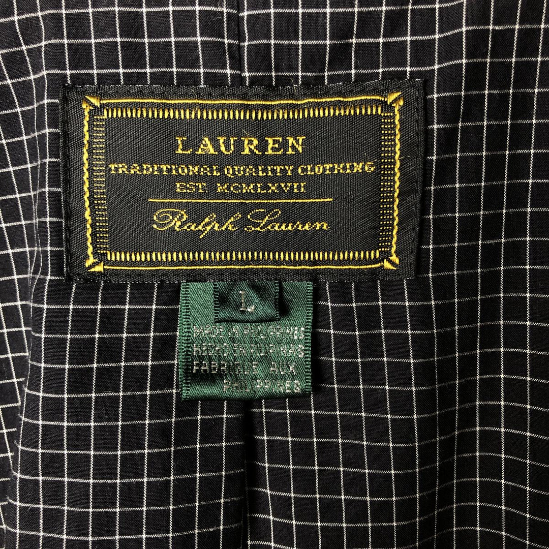 Ralph Lauren Lauren trench coat, women's size L cotton black type Vintage Second Hand