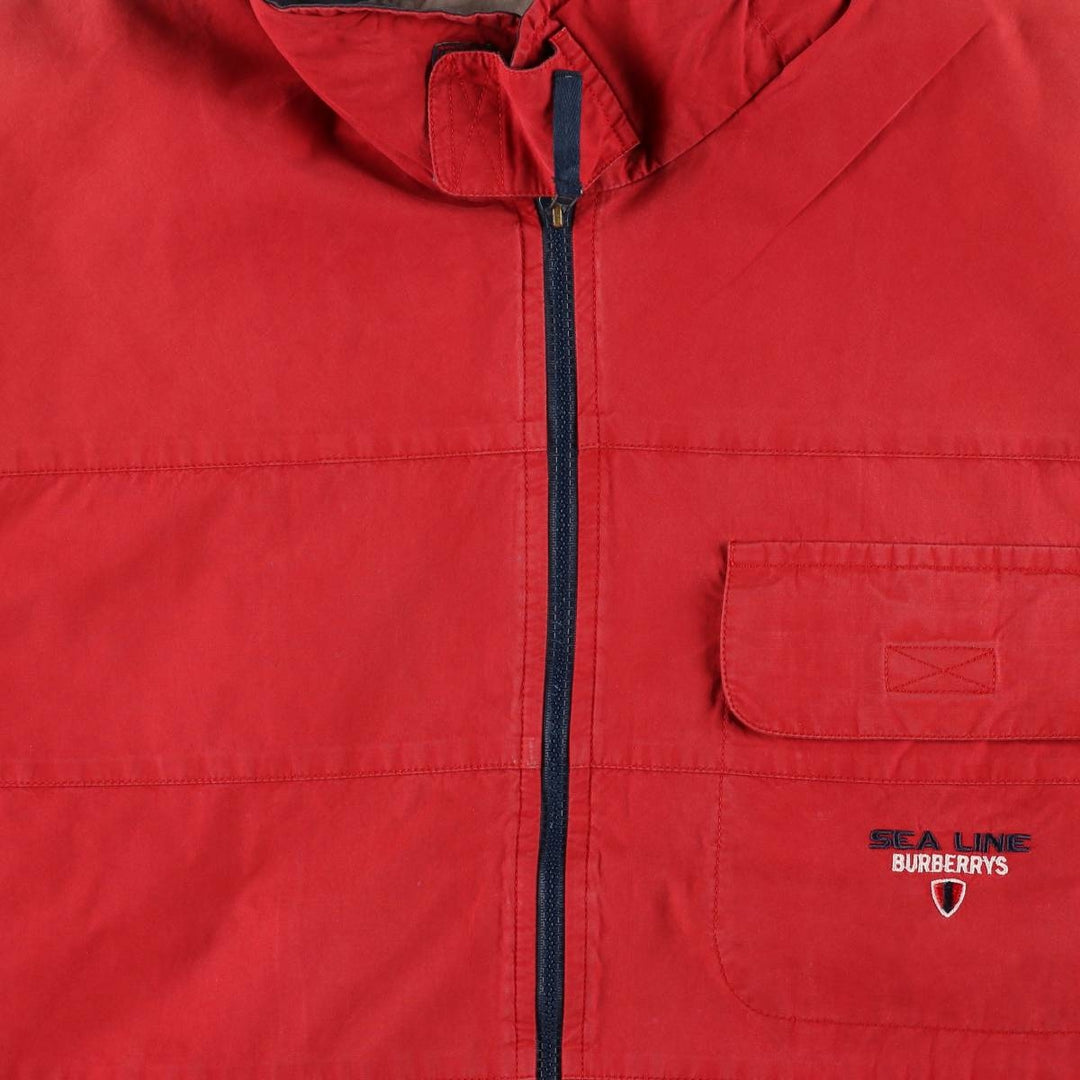 Burberry's zip-up jacket, men's size XL unclear red type Vintage Second Hand