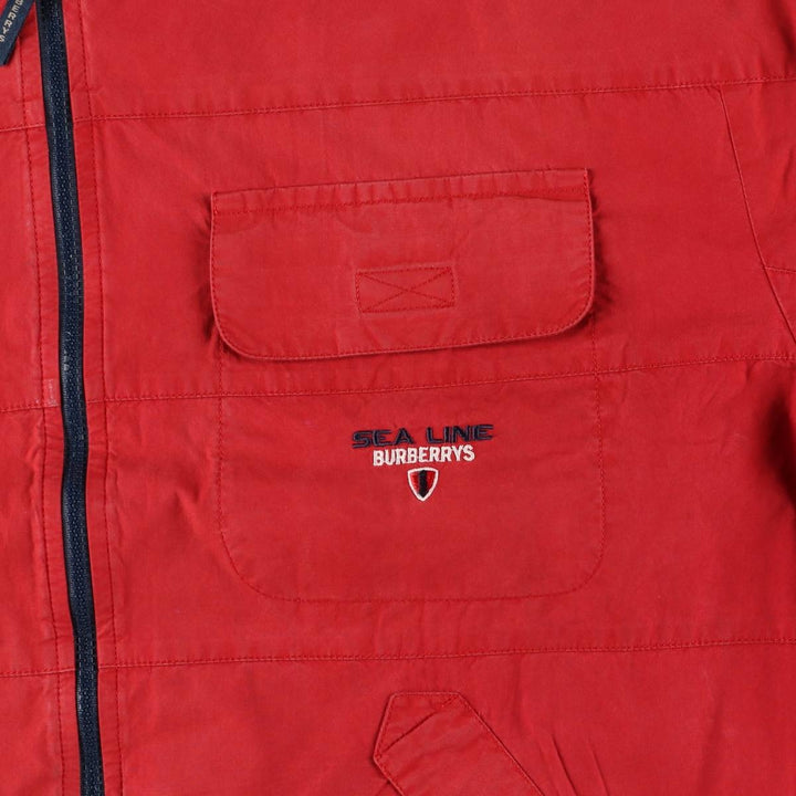 Burberry's zip-up jacket, men's size XL unclear red type Vintage Second Hand