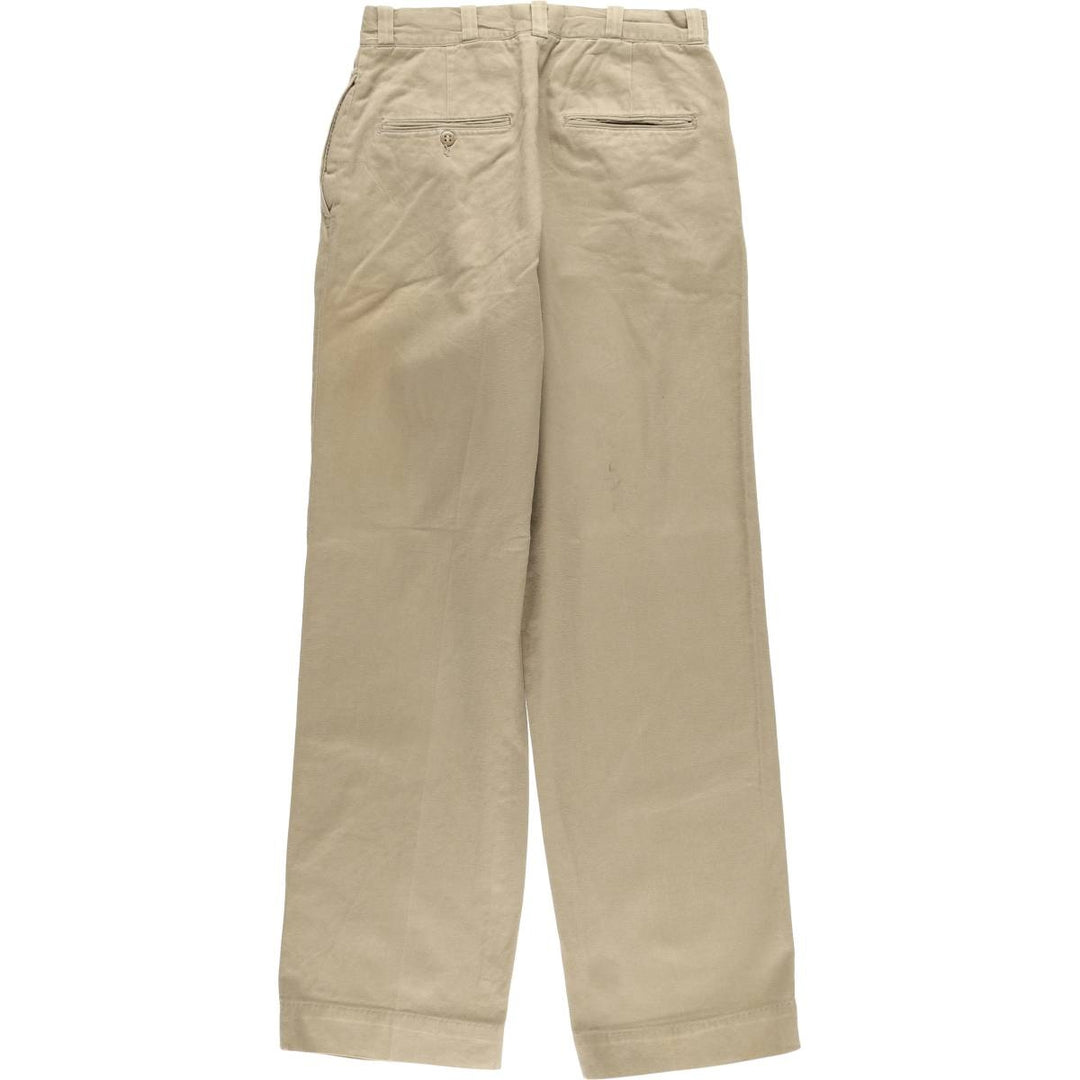 1960'S US Military Chino Trousers, Made in USA, Size 30x31, Women's L (W27) cotton Khaki type Vintage Second Hand