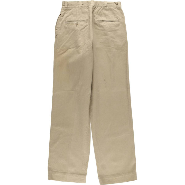 1960'S US Military Chino Trousers, Made in USA, Size 30x31, Women's L (W27) cotton Khaki type Vintage Second Hand