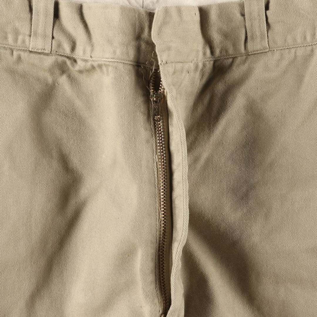 1960'S US Military Chino Trousers, Made in USA, Size 30x31, Women's L (W27) cotton Khaki type Vintage Second Hand