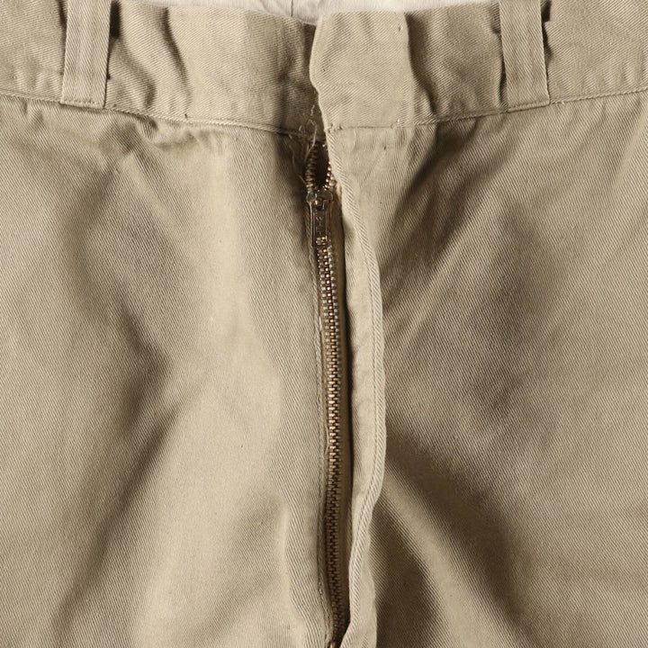 1960'S US Military Chino Trousers, Made in USA, Size 30x31, Women's L (W27) cotton Khaki type Vintage Second Hand