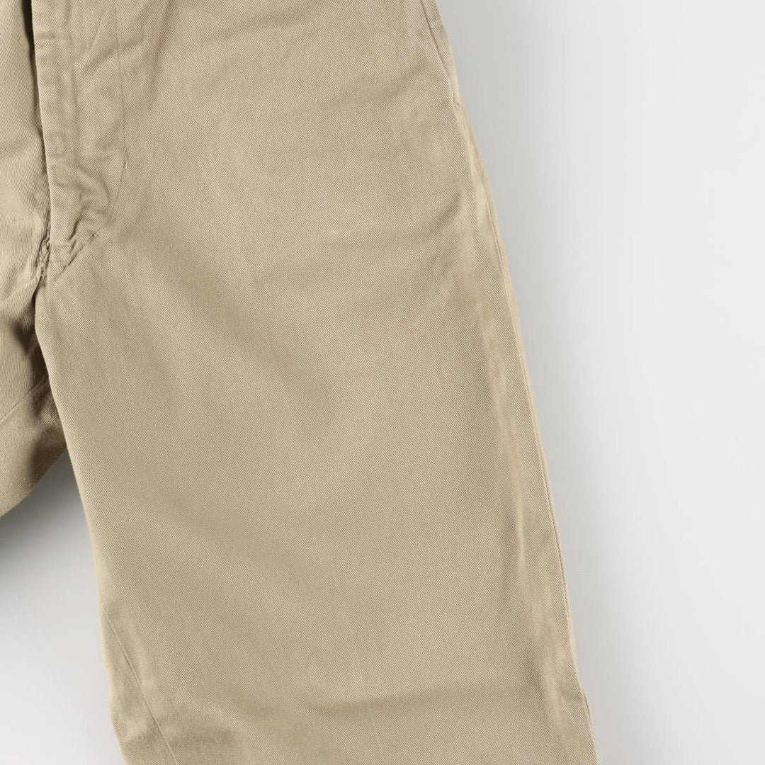 1960'S US Military Chino Trousers, Made in USA, Size 30x31, Women's L (W27) cotton Khaki type Vintage Second Hand