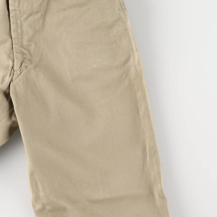 1960'S US Military Chino Trousers, Made in USA, Size 30x31, Women's L (W27) cotton Khaki type Vintage Second Hand
