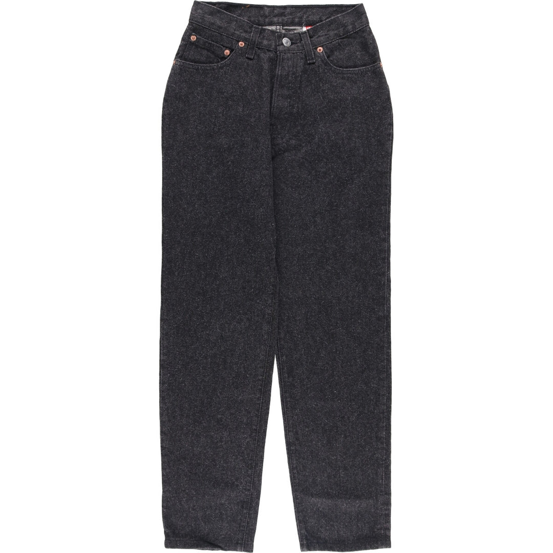 90'S Levi's 17501-0657 Black Denim Straight Leg Denim Pants, Made in USA, Women's Size Small (W25), Vintage cotton black type Vintage Second Hand
