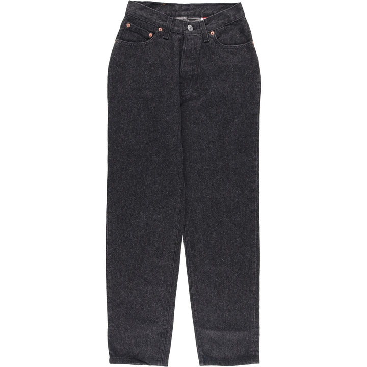 90'S Levi's 17501-0657 Black Denim Straight Leg Denim Pants, Made in USA, Women's Size Small (W25), Vintage cotton black type Vintage Second Hand