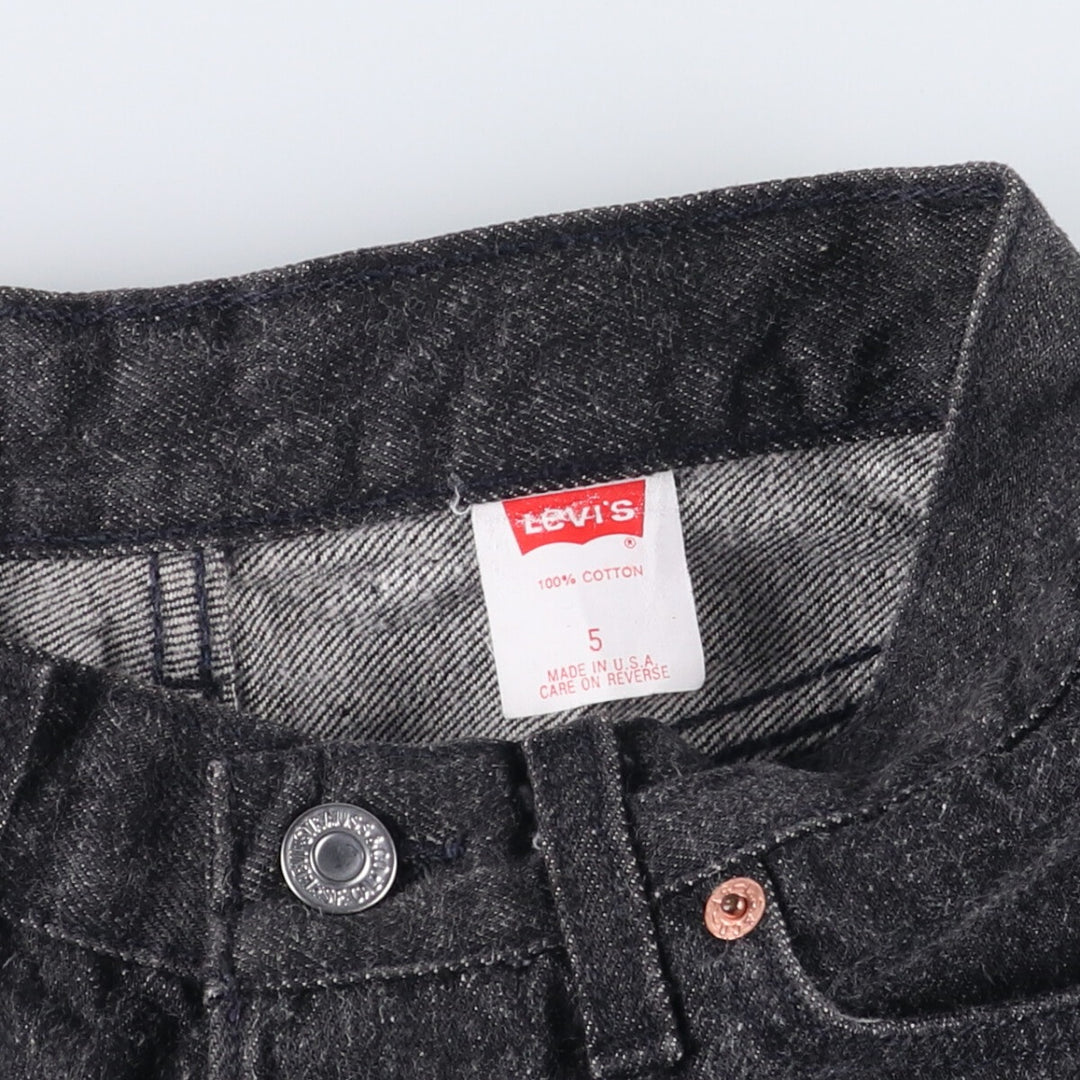 90'S Levi's 17501-0657 Black Denim Straight Leg Denim Pants, Made in USA, Women's Size Small (W25), Vintage cotton black type Vintage Second Hand